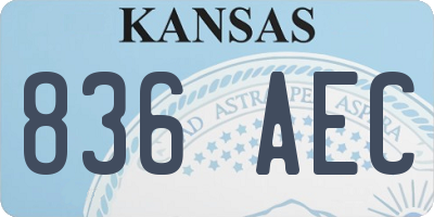 KS license plate 836AEC