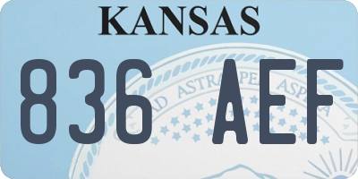 KS license plate 836AEF