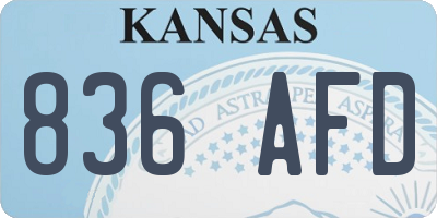 KS license plate 836AFD