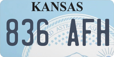 KS license plate 836AFH