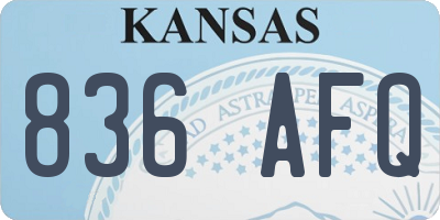 KS license plate 836AFQ