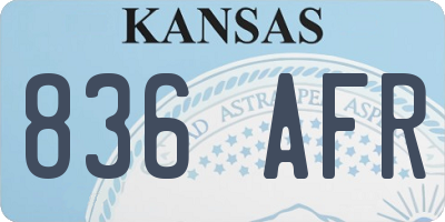 KS license plate 836AFR