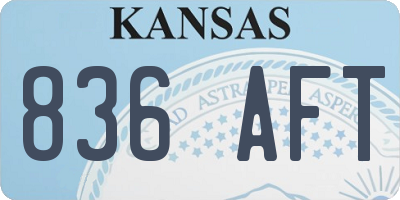 KS license plate 836AFT