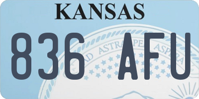 KS license plate 836AFU