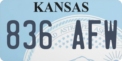 KS license plate 836AFW
