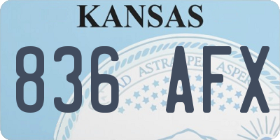KS license plate 836AFX