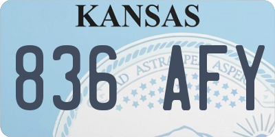 KS license plate 836AFY