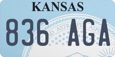KS license plate 836AGA