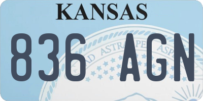 KS license plate 836AGN