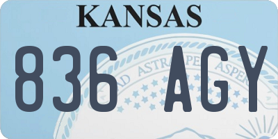 KS license plate 836AGY