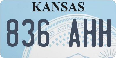 KS license plate 836AHH
