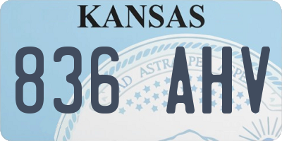 KS license plate 836AHV