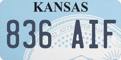 KS license plate 836AIF