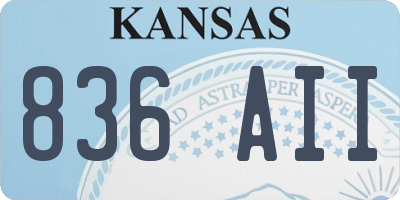 KS license plate 836AII