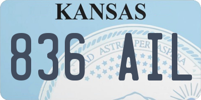 KS license plate 836AIL
