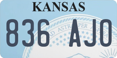 KS license plate 836AJO