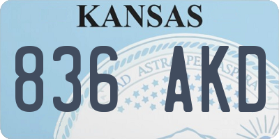 KS license plate 836AKD