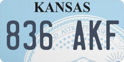 KS license plate 836AKF