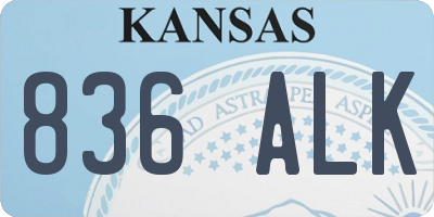 KS license plate 836ALK