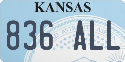 KS license plate 836ALL