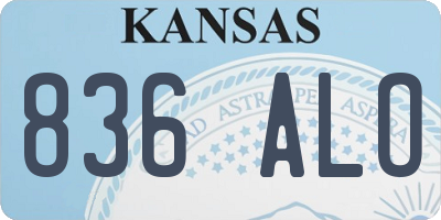 KS license plate 836ALO