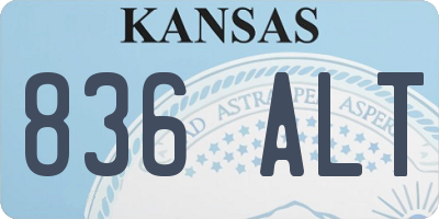 KS license plate 836ALT