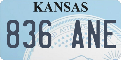 KS license plate 836ANE