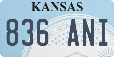 KS license plate 836ANI