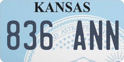 KS license plate 836ANN