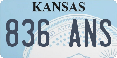 KS license plate 836ANS