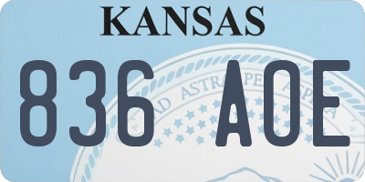KS license plate 836AOE