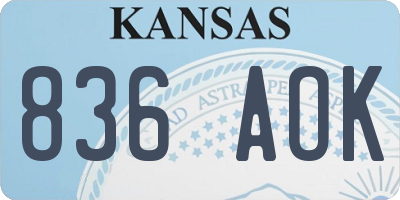 KS license plate 836AOK