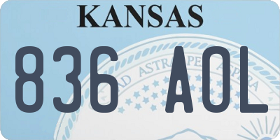 KS license plate 836AOL