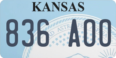 KS license plate 836AOO