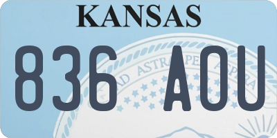 KS license plate 836AOU