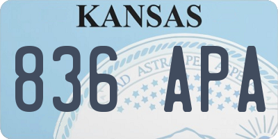 KS license plate 836APA