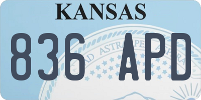 KS license plate 836APD