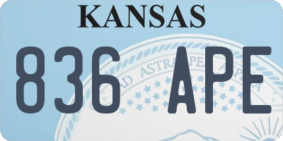 KS license plate 836APE