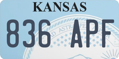 KS license plate 836APF