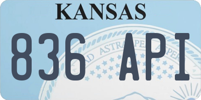 KS license plate 836API