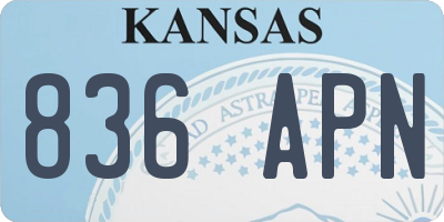 KS license plate 836APN