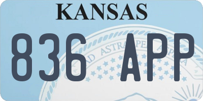 KS license plate 836APP