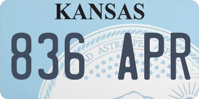 KS license plate 836APR