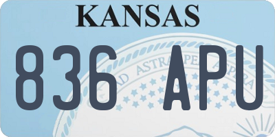 KS license plate 836APU