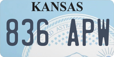 KS license plate 836APW