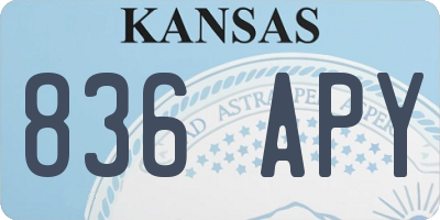 KS license plate 836APY