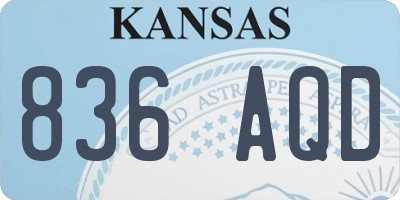 KS license plate 836AQD