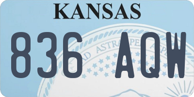 KS license plate 836AQW