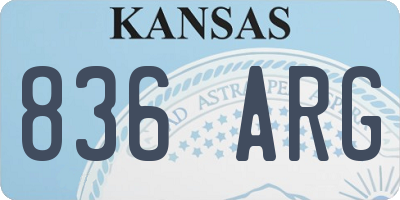 KS license plate 836ARG