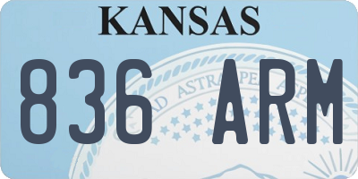 KS license plate 836ARM